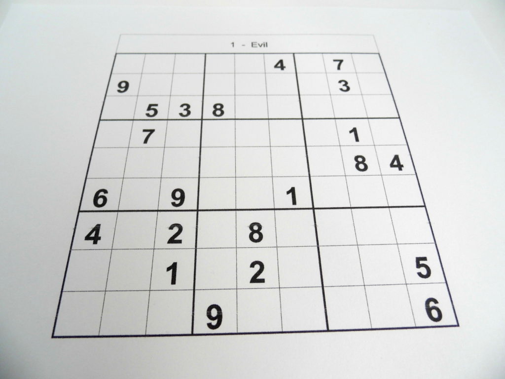 Evil Difficulty Sudoku Puzzles Free Sudoku Puzzles